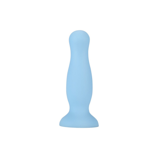 Plug anal ventouse bleu pastel taille M 